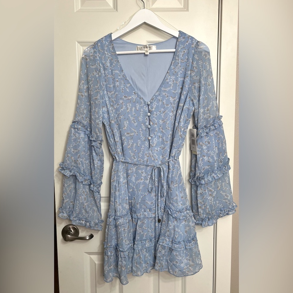 Nordstrom Floral Ruffle Mini Dress NWT